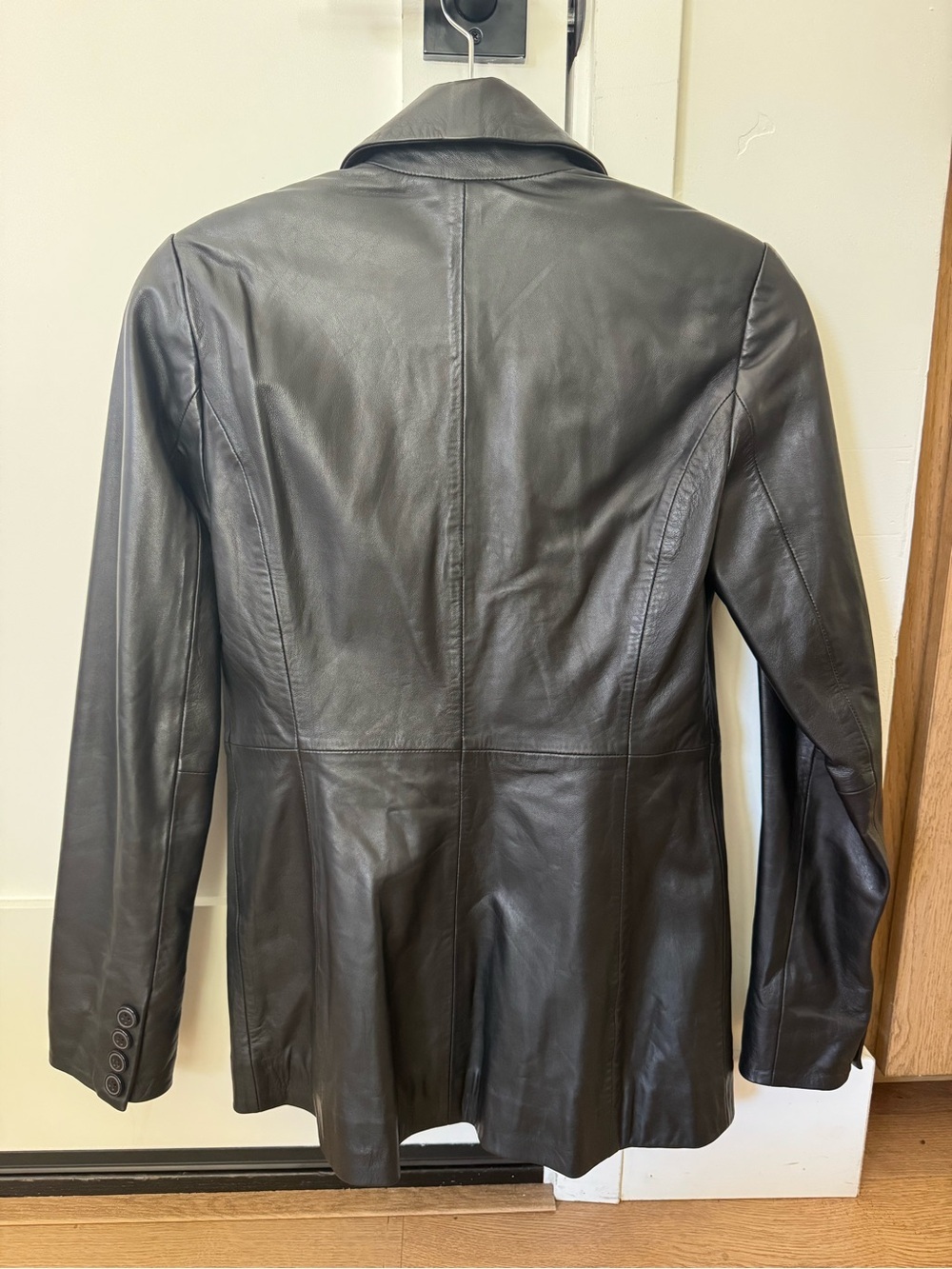 Reformation Black Leather Single-Button Blazer - Picture 2 of 8